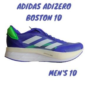 NEW Men's Adidas Adizero Boston 10 Blue White Running Shoe Size 10 FZ2498